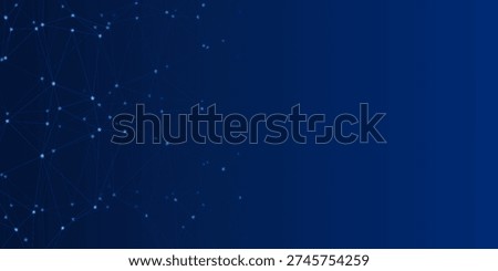 Blue Digital Network Plexus Background with Connected Lines, Abstract Technology Connection Concept with Data Mesh Nodes, Futuristic Cyber ​​Communication Grid for Global Data Science eps10