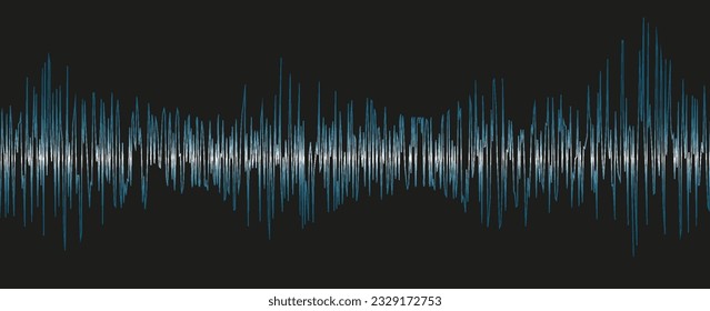 Blue Digital Sound Wave Background, technology and earthquake wave concept, design for music industry, Vector