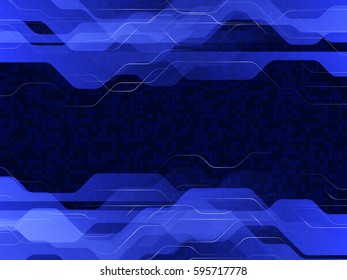 Blue digital technology background. Abstract vector illustration