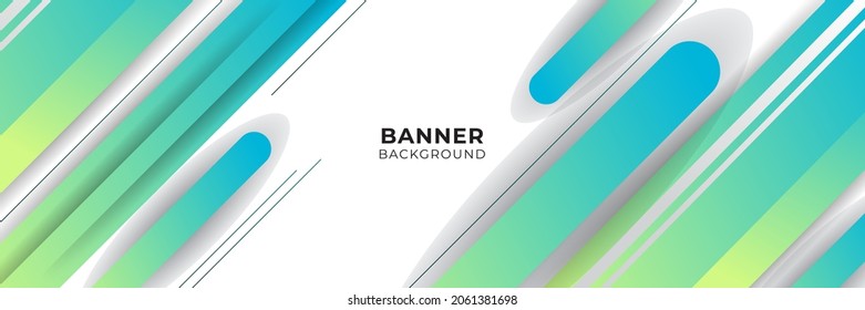 Plantilla de diseño de fondo de banner de tecnología digital azul con color amarillo verde degradado.