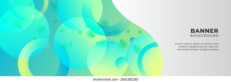 Plantilla de diseño de fondo de banner de tecnología digital azul con color amarillo verde degradado.