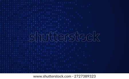 Blue digits form a circular swirl pattern made of binary numbers on digital screen