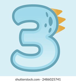 Blue Dinosaur Number Sign Birthday