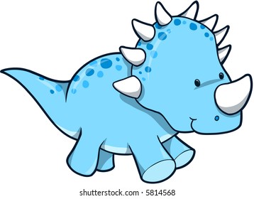 Blue dinosaur Vector Illustration