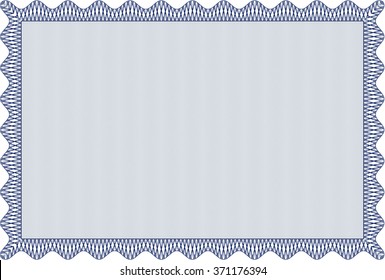 Blaues Diplom. Mit Hintergrund. Grenze, Rahmen. Gutes Design. 