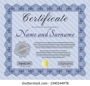 Blue Diploma. Beauty design. Customizable, Easy to edit and change colors. Printer friendly. 