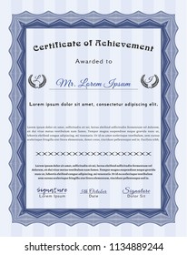 Blue Diploma. Complex background. Modern design. Customizable, Easy to edit and change colors. 