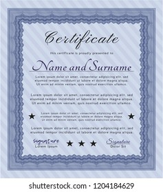 Blue Diploma. Customizable, Easy to edit and change colors. Printer friendly. Cordial design. 