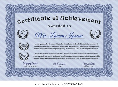 Blue Diploma. Easy to print. Nice design. Detailed. 