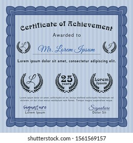 Blue Diploma. Money Pattern design. With linear background. Customizable, Easy to edit and change colors. 
