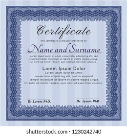 Blue Diploma. Superior design. With quality background. Customizable, Easy to edit and change colors. 