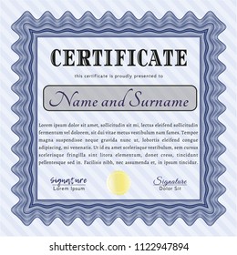  Blue Diploma template or certificate template. With background. Detailed. Good design. 