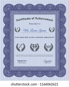 Blue Diploma template or certificate template. Customizable, Easy to edit and change colors. Printer friendly. Good design. 