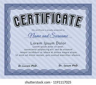 Blue Diploma Template Certificate Template Customizable Stock Vector ...