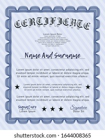 Blue Diploma template or certificate template. Money style design. Customizable, Easy to edit and change colors. Printer friendly. 