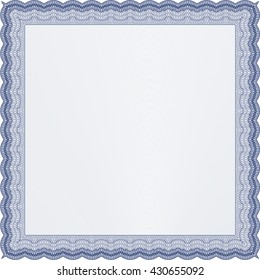 Blue Diploma template or certificate template. With quality background. Vector pattern that is used in money and certificate. Beauty design. 