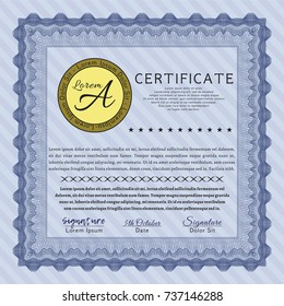 Blue Diploma template. With complex background. Superior design. Customizable, Easy to edit and change colors. 