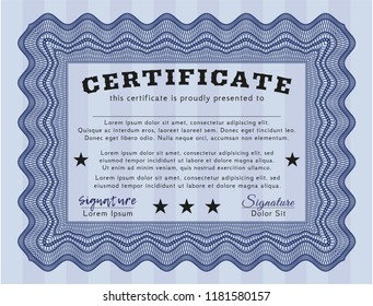 Blue Diploma template. Customizable, Easy to edit and change colors. Printer friendly. Good design. 