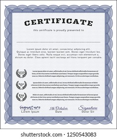 Blue Diploma template. With quality background. Superior design. Customizable, Easy to edit and change colors. 