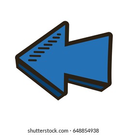 blue direction arrow up abstract icon isolated