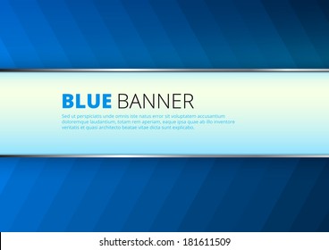 Blue direction background with banner space vector illustration