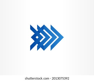 Icono de diseño de logotipo de línea geométrica y dirección azul