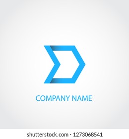 blue direction logo. gradation color template design vector