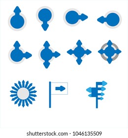 Blue Direction Signs
