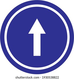 Blue Directional Arrow Traffic Signs - Arrow Up. Vector Illustration