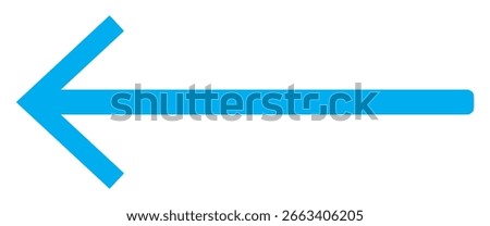 Blue directional long arrow on white background . Isolated long arrows . Pointing arrows . Arrowhead pointing arrow icon . EPS 10 . 
