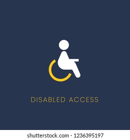 Blue disabled access icon sign vector