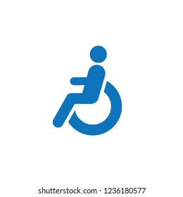 Blue disabled handicap icon. Vector Illustration