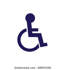 Blue disabled handicap icon vector illustration