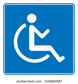 Blue disabled handicap symbol vector illustration