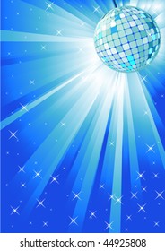 Blue disco ball with star