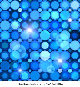 Blue disco circles vector abstract background