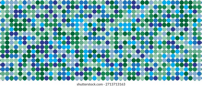 blue disco party seamless pattern. Circle sequin mosaic texture background. Abstract shining colorful halftone wallpaper. Pop up comic glitter sparkles backdrop. Retro vector design template. eps 10