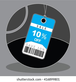 Blue Discount Sales Tag Vector For Ten Percent Off
