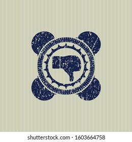 Blue dislike icon inside rubber seal