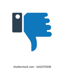 blue dislike sign glyph vector icon - ui icon vector