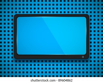 Blue Display screen on square pattern backgrounds