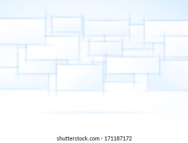 Blue displays hanging in the air. Vector illustration