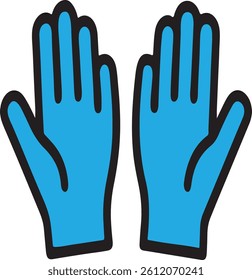 Blue disposable gloves icon.gloves icon vector, gloves icon, hand gloves icon