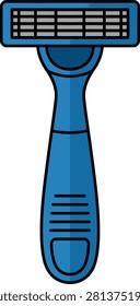 Blue disposable safety razor vector illustration