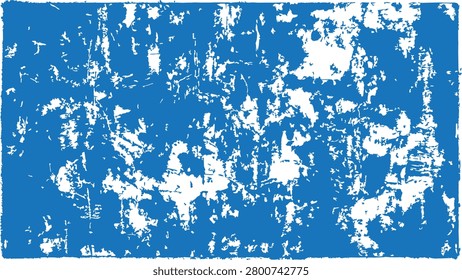 Blue Distressed Grunge Texture Background with White Peeling Paint