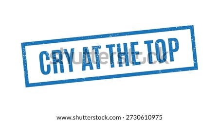 blue distressed rectangular rubber stamp with cry at the top text for trading psychology market sentiment