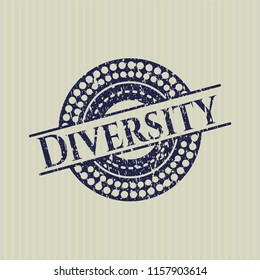 Blue Diversity distress rubber stamp