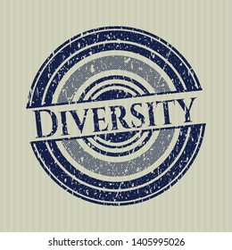 Blue Diversity distress rubber stamp