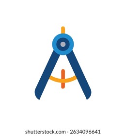 Blue divider flat vector icon against White Background