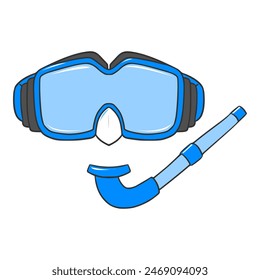 blue diving goggles illustration isolated vector